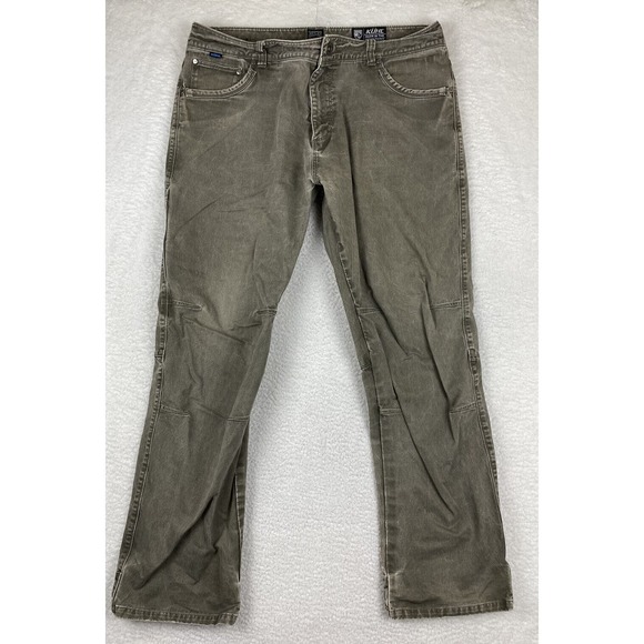 Kuhl Rydr Ryder Brown Green Canvas Hiking Work Pants Men’s 38x32 - Picture 2 of 9